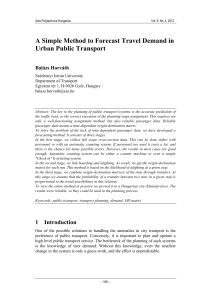 A Simple Method to Forecast Travel Demand in Urban Public Transport