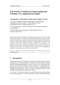 Fast Fourier Transform in Papermaking and Printing: Two Application Examples Aleš Hladnik