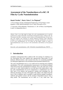 Assessment of the Nanohardness of a-SiC: H Film by Cyclic Nanoindentation