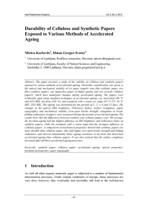 Durability of Cellulose and Synthetic Papers Ageing Mirica Karlovits