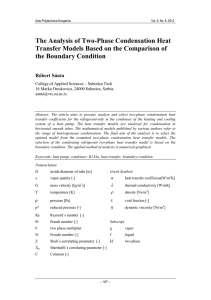 The Analysis of Two-Phase Condensation Heat the Boundary Condition