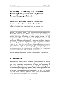 Combining Co-Training with Ensemble Learning for Application on Single-View Natural Language Datasets
