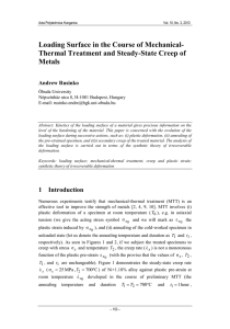 Loading Surface in the Course of Mechanical- Metals Andrew Rusinko