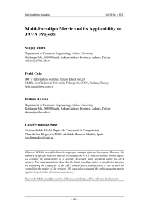 Multi-Paradigm Metric and its Applicability on JAVA Projects Sanjay Misra
