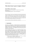 What about Linear Logic in Computer Science? Daniel Mihályi, Valerie ...
