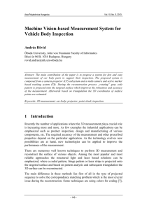 Machine Vision-based Measurement System for Vehicle Body Inspection András Rövid