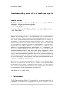 Bessel–sampling restoration of stochastic signals Tibor K. Pog´any