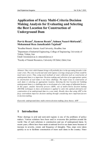 Application of Fuzzy Multi-Criteria Decision Making Analysis for Evaluating and Selecting