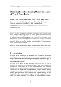 Modelling Execution Tracing Quality by Means of Type-1 Fuzzy Logic