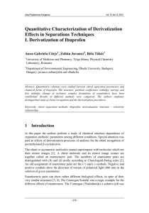 Quantitative Characterization of Derivatization Effects in Separations Techniques I. Derivatization of Ibuprofen