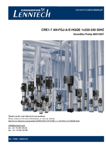 CRE1-7 AN-FGJ-A-E-HQQE 1x220-240 50HZ Grundfos Pump 96515357