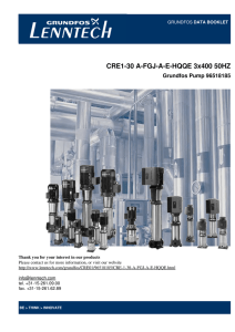 CRE1-30 A-FGJ-A-E-HQQE 3x400 50HZ Grundfos Pump 96518185