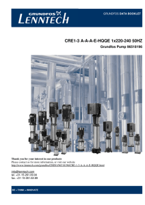 CRE1-3 A-A-A-E-HQQE 1x220-240 50HZ Grundfos Pump 96518196