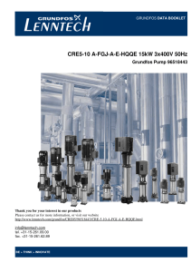 CRE5-10 A-FGJ-A-E-HQQE 15kW 3x400V 50Hz Grundfos Pump 96518443