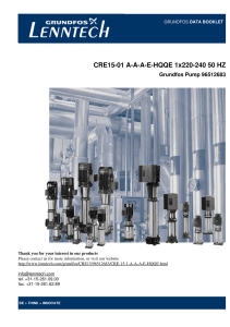 CRE15-01 A-A-A-E-HQQE 1x220-240 50 HZ Grundfos Pump 96512683