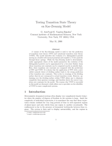 Testing Transition State Theory on Kac-Zwanzig Model