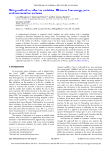 String method in collective variables: Minimum free energy paths Maragliano, Fischer,