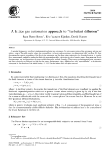 A lattice gas automaton approach to ``turbulent diusion'' Jean Pierre Boon *