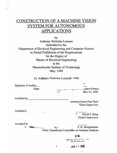 CONSTRUCTION  OF A  MACHINE  VISION APPLICATIONS