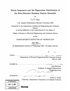 Sturm  Sequences  and  the  Eigenvalue ... the  Beta-Hermite  Random  Matrix Ensemble by