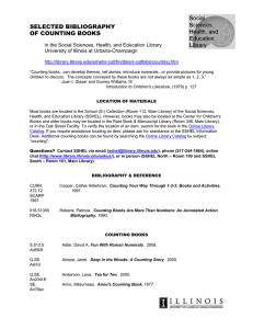 SELECTED BIBLIOGRAPHY OF COUNTING BOOKS University of Illinois at Urbana-Champaign