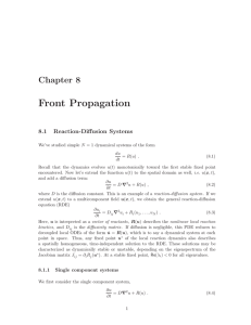Front Propagation Chapter 8 8.1 Reaction-Diffusion Systems