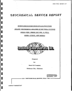 HYDROCARBON  SOURCE  ROCK  EVALUATION  STUDY