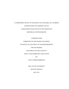 A COMPARISON STUDY ON THE EFFECT OF COACHING AS A... INTERVENTION ON COMFORT LEVELS