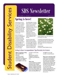 SDS Newsletter Spring is here!