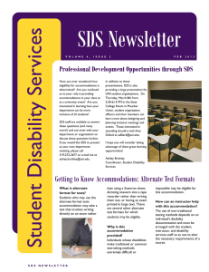 SDS Newsletter  vices Professional Development Opportunities through SDS