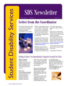 SDS Newsletter Letter from the Coordinator