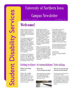 University of Northern Iowa Campus Newsletter Welcome!