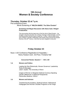 Women &amp; Society Conference  18th Annual Thursday, October 22 at 7 p.m.