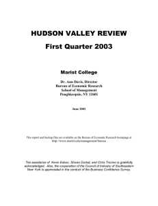 HUDSON VALLEY REVIEW First Quarter 2003 Marist College