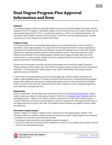 Dual Degree Program Plan Approval Information and form
