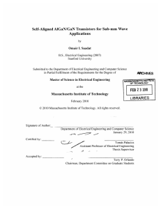 Self-Aligned  AlGaN/GaN  Transistors for Sub-mm  Wave Applications