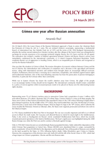 POLICY BRIEF Crimea one year after Russian annexation 24 March 2015
