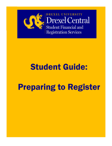 Student Guide: Preparing to Register