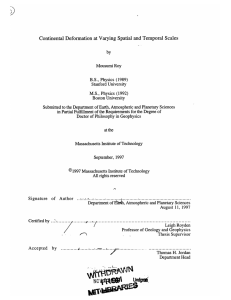 Continental  Deformation  at  Varying  Spatial ... Mousumi  Roy (1989) Stanford University