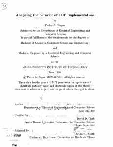 Analyzing  the  behavior  of  TCP ... Pedro  A.  Zayas