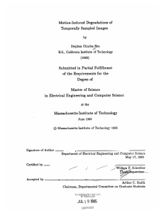 Motion-Induced  Degradations  of Temporally  Sampled  Images (1982)