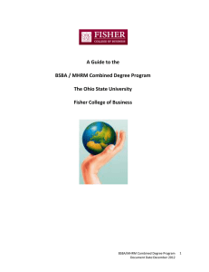A Guide to the  BSBA / MHRM Combined Degree Program