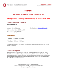 SYLLABUS BM 4237  INTERNATIONAL OPERATIONS