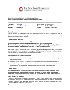 BUSMGT 7254: Introduction to the Global Energy Industry: