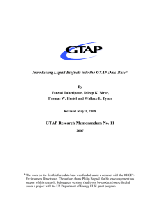 GTAP Research Memorandum No. 11 By