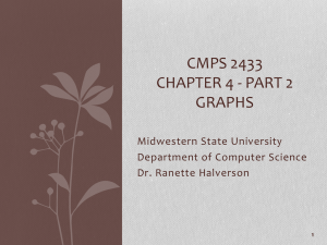 CMPS 2433 CHAPTER 4 - PART 2 GRAPHS Midwestern State University