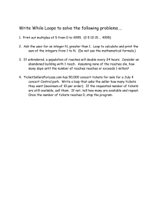 Write While Loops to solve the following problems….