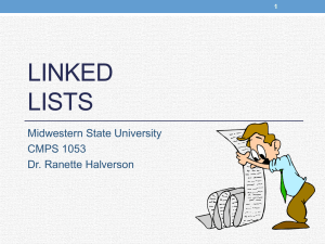 LINKED LISTS Midwestern State University CMPS 1053