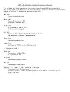 CMPS 533 – Simulation – Schedule for remainder of Semester