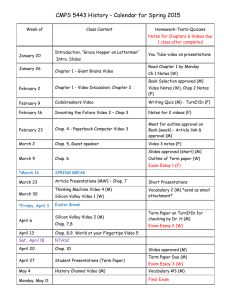 CMPS 5443 History - Calendar for Spring 2015